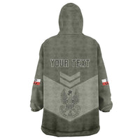 Personalized Poland Home Army Wearable Blanket Hoodie Armia Krajowa Military Eagle Chevron Design