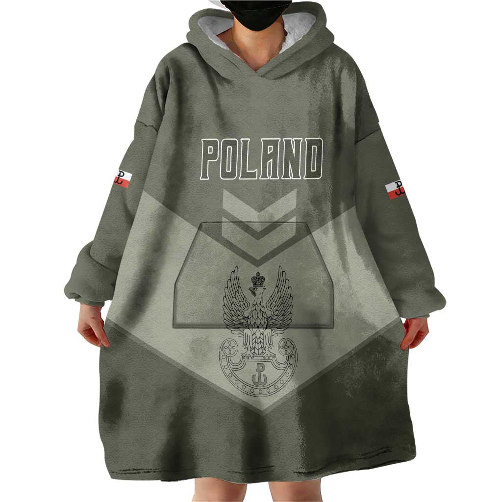 Personalized Poland Home Army Wearable Blanket Hoodie Armia Krajowa Military Eagle Chevron Design
