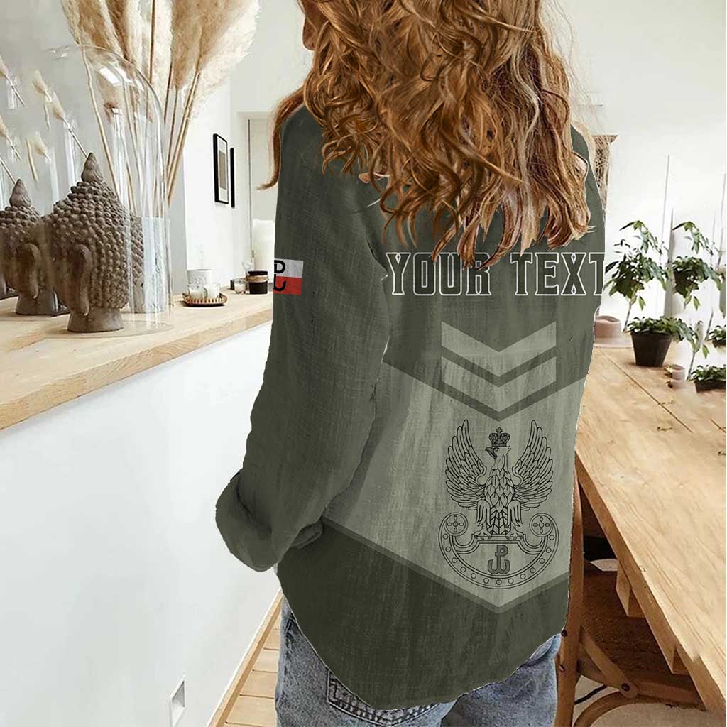 Personalized Poland Home Army Women Casual Shirt Armia Krajowa Military Eagle Chevron Design