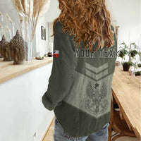 Personalized Poland Home Army Women Casual Shirt Armia Krajowa Military Eagle Chevron Design