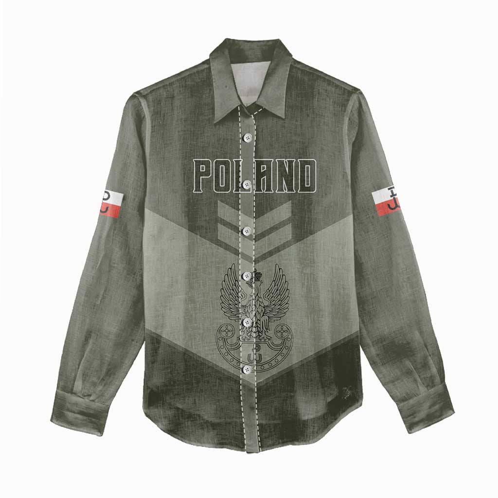 Personalized Poland Home Army Women Casual Shirt Armia Krajowa Military Eagle Chevron Design