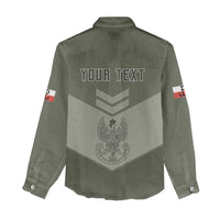 Personalized Poland Home Army Women Casual Shirt Armia Krajowa Military Eagle Chevron Design