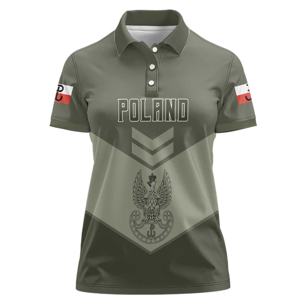 Personalized Poland Home Army Women Polo Shirt Armia Krajowa Military Eagle Chevron Design