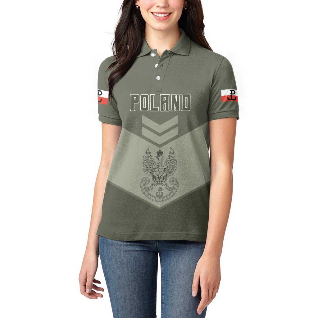Personalized Poland Home Army Women Polo Shirt Armia Krajowa Military Eagle Chevron Design