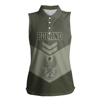 Personalized Poland Home Army Women Sleeveless Polo Shirt Armia Krajowa Military Eagle Chevron Design