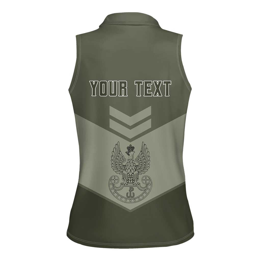 Personalized Poland Home Army Women Sleeveless Polo Shirt Armia Krajowa Military Eagle Chevron Design