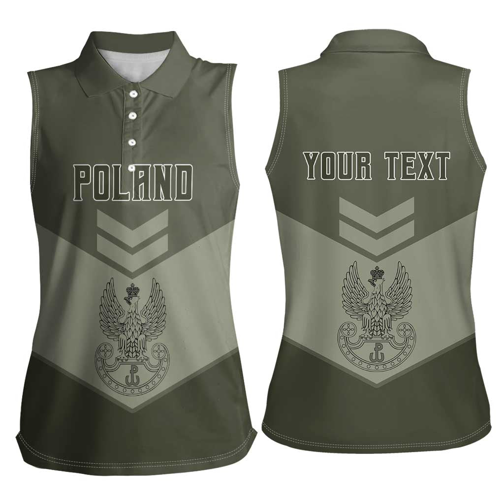 Personalized Poland Home Army Women Sleeveless Polo Shirt Armia Krajowa Military Eagle Chevron Design