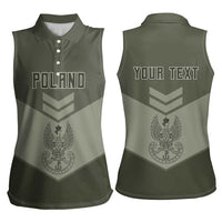 Personalized Poland Home Army Women Sleeveless Polo Shirt Armia Krajowa Military Eagle Chevron Design