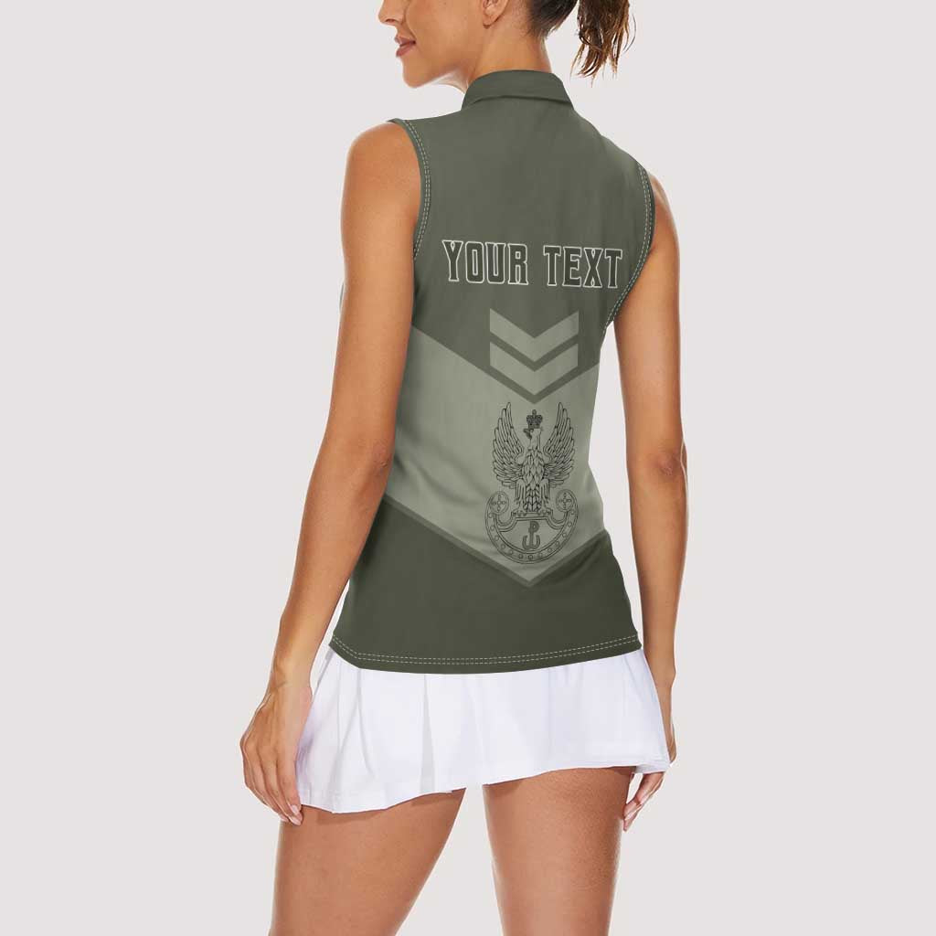 Personalized Poland Home Army Women Sleeveless Polo Shirt Armia Krajowa Military Eagle Chevron Design