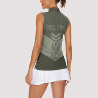 Personalized Poland Home Army Women Sleeveless Polo Shirt Armia Krajowa Military Eagle Chevron Design