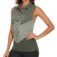 Personalized Poland Home Army Women Sleeveless Polo Shirt Armia Krajowa Military Eagle Chevron Design