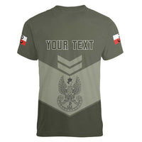 Personalized Poland Home Army Women V-Neck T-Shirt Armia Krajowa Military Eagle Chevron Design