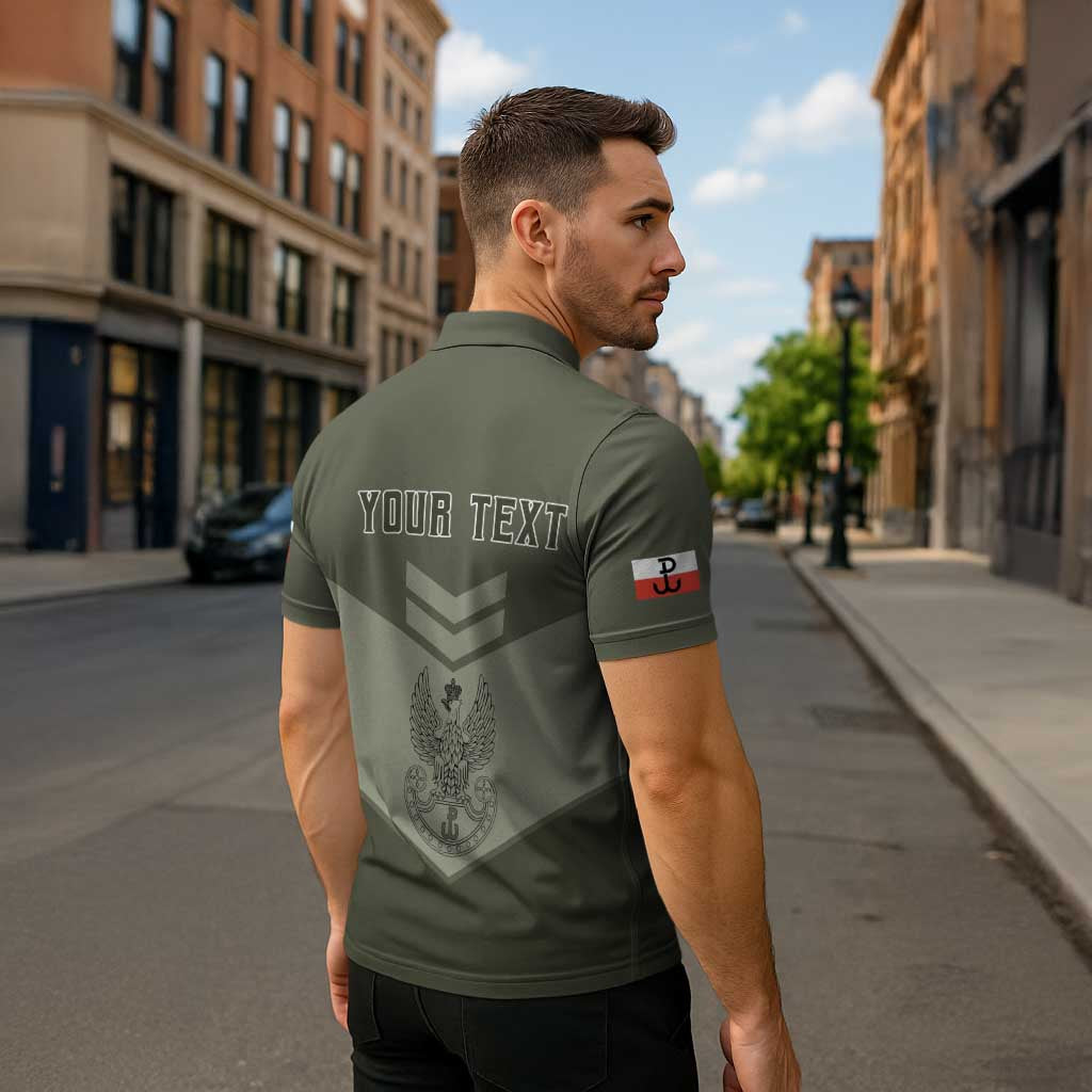 Personalized Poland Home Army Zipper Polo Shirt Armia Krajowa Military Eagle Chevron Design