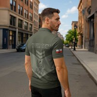 Personalized Poland Home Army Zipper Polo Shirt Armia Krajowa Military Eagle Chevron Design