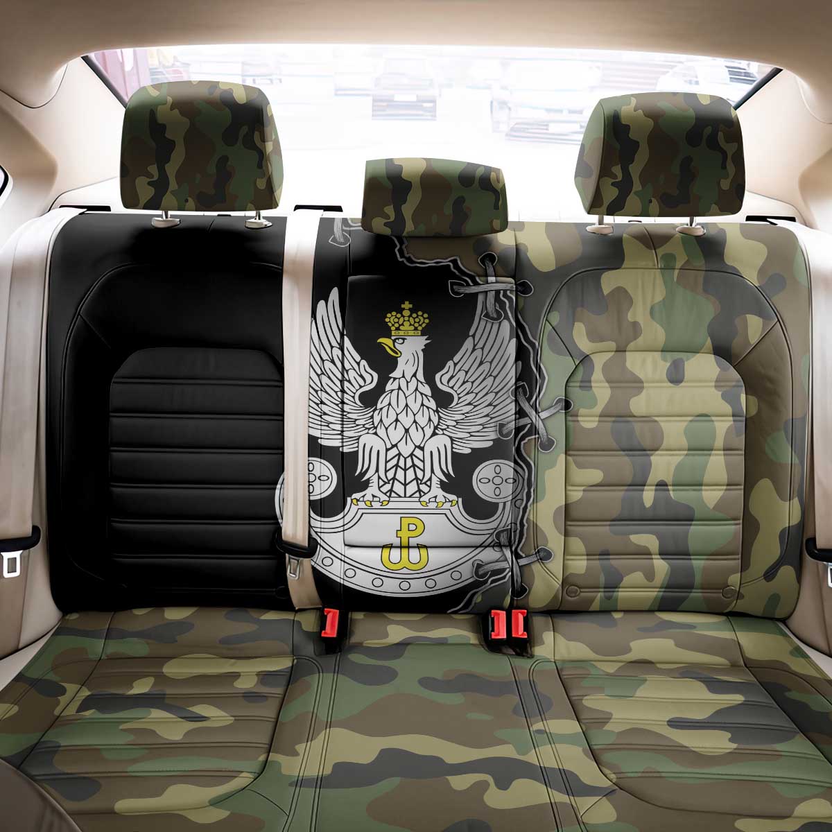 Poland Home Army Back Car Seat Cover Armia Krajowa Military Eagle