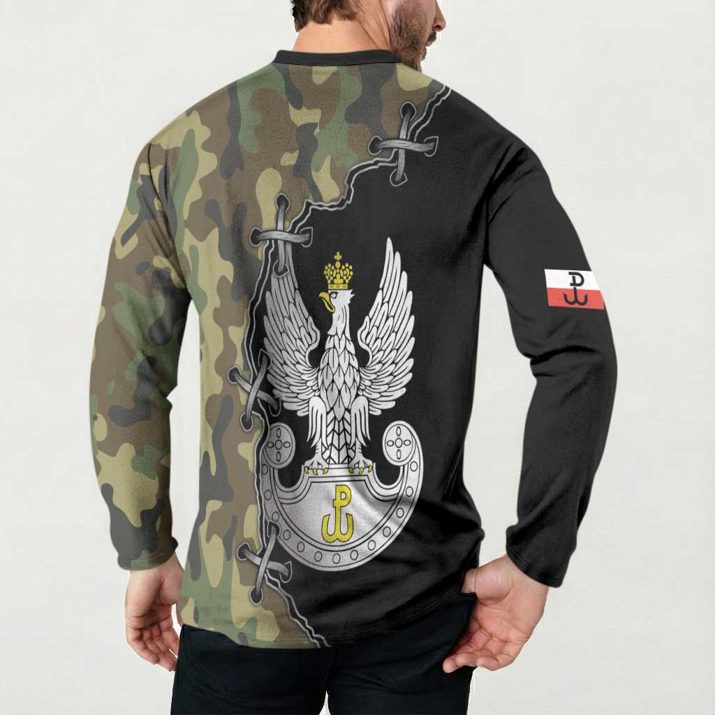 Poland Home Army Button Sweatshirt Armia Krajowa Military Eagle