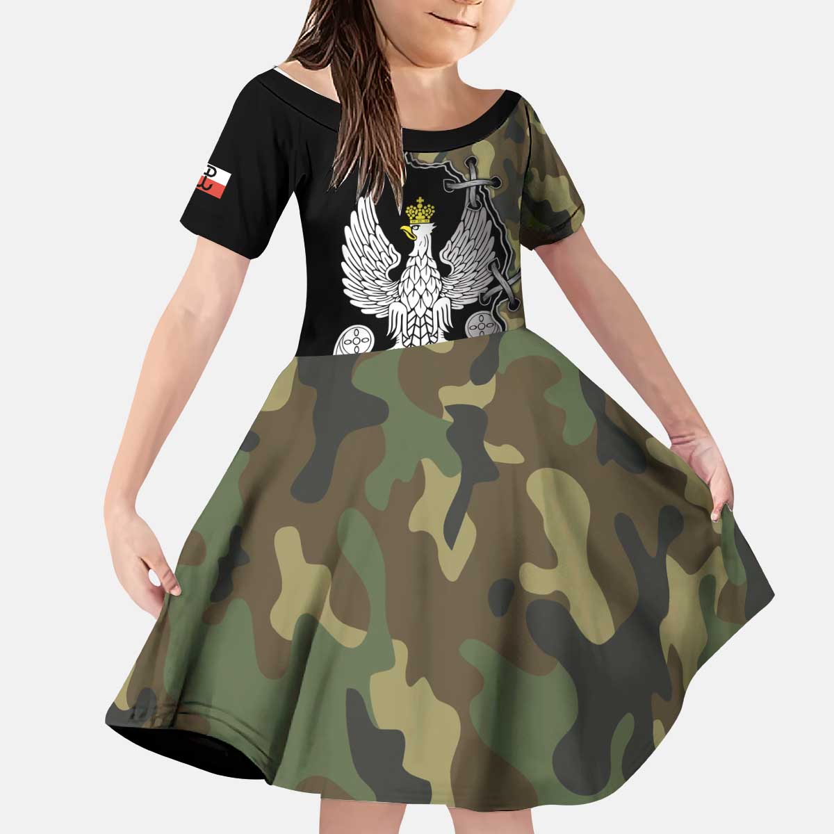 Poland Home Army Kid Short Sleeve Dress Armia Krajowa Military Eagle