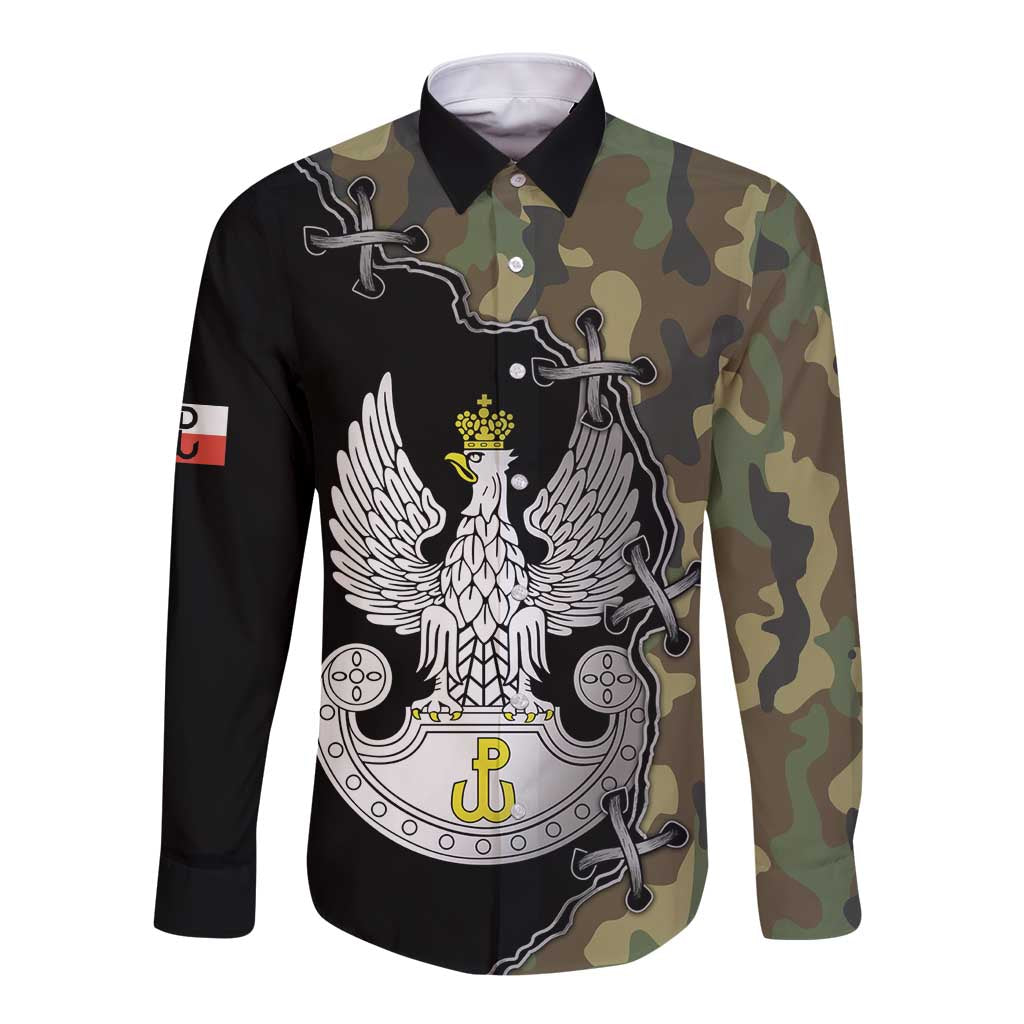 Poland Home Army Long Sleeve Button Shirt Armia Krajowa Military Eagle
