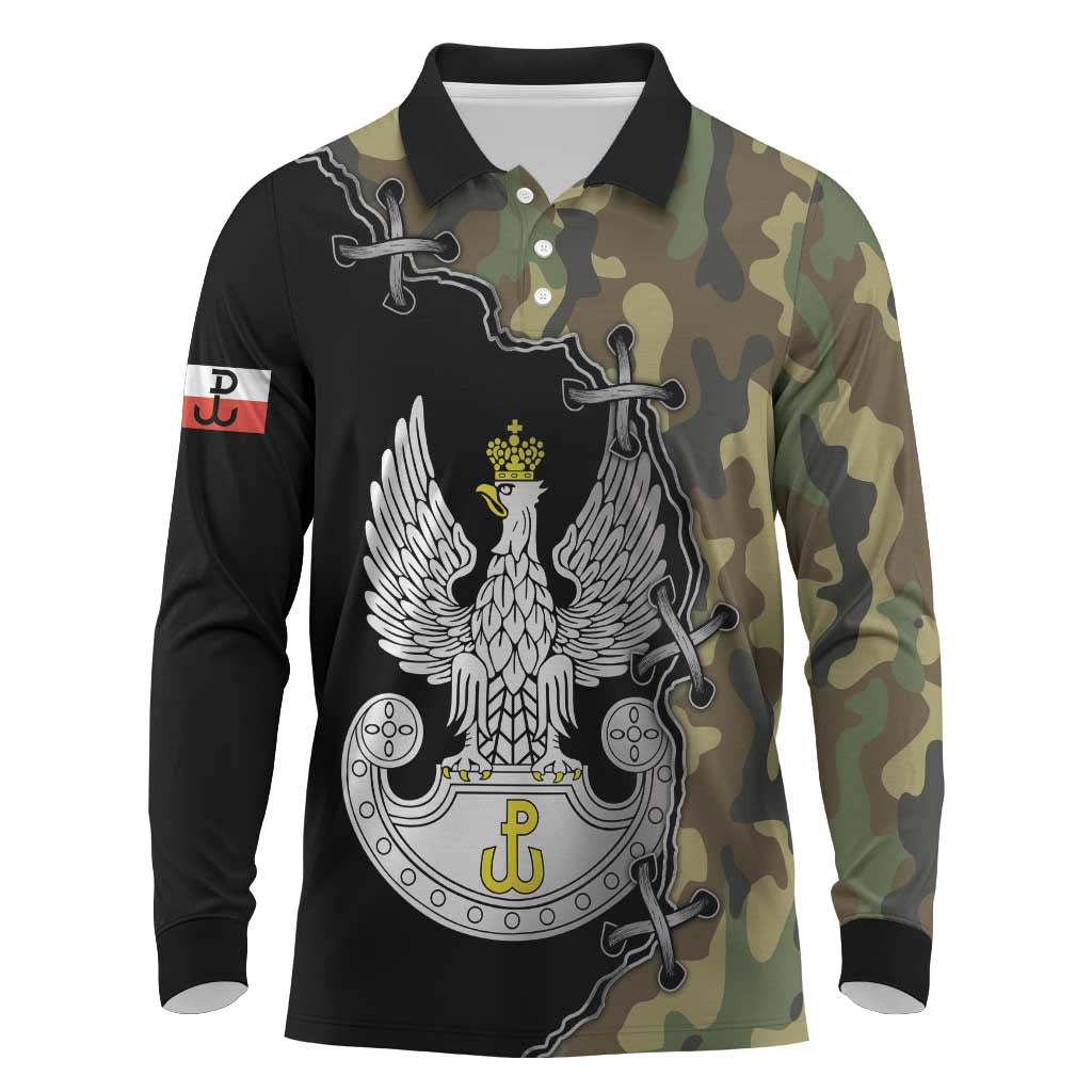 Poland Home Army Long Sleeve Polo Shirt Armia Krajowa Military Eagle