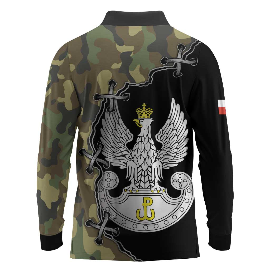 Poland Home Army Long Sleeve Polo Shirt Armia Krajowa Military Eagle