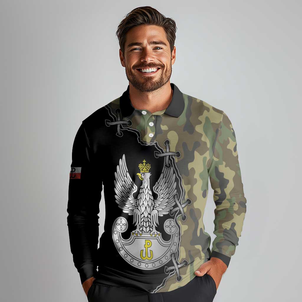 Poland Home Army Long Sleeve Polo Shirt Armia Krajowa Military Eagle