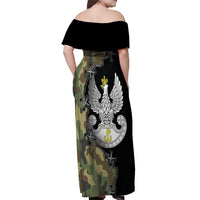 Poland Home Army Off Shoulder Maxi Dress Armia Krajowa Military Eagle