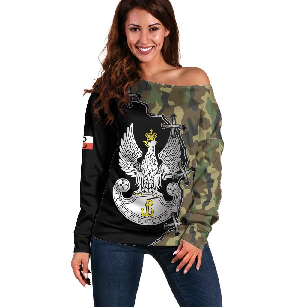 Poland Home Army Off Shoulder Sweater Armia Krajowa Military Eagle