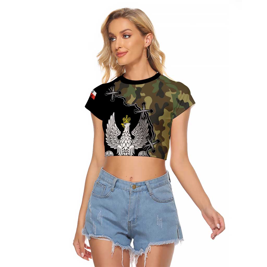 Poland Home Army Raglan Cropped T Shirt Armia Krajowa Military Eagle