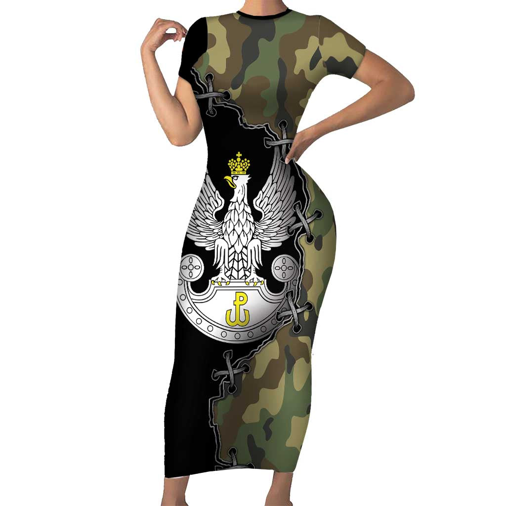 Poland Home Army Short Sleeve Bodycon Dress Armia Krajowa Military Eagle