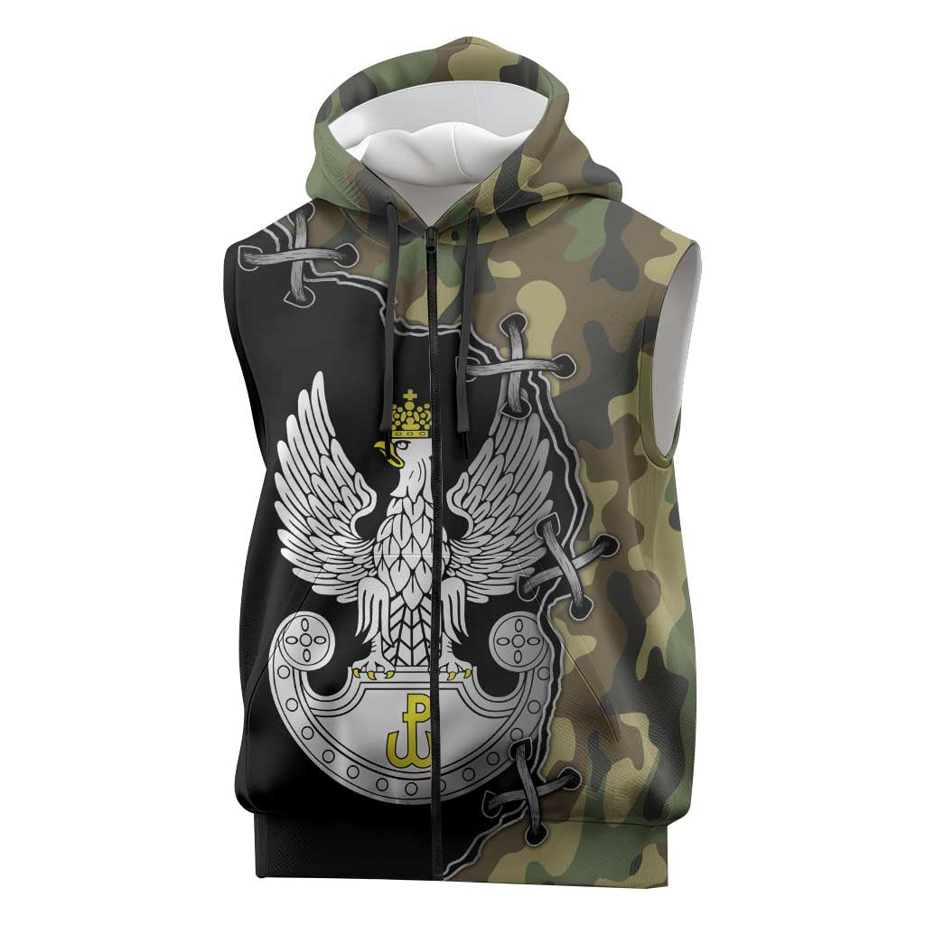 Poland Home Army Sleeveless Zip Hoodie Armia Krajowa Military Eagle