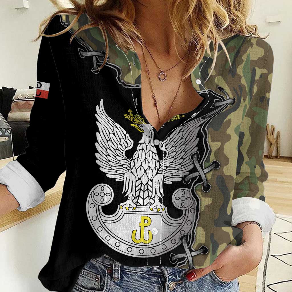 Poland Home Army Women Casual Shirt Armia Krajowa Military Eagle