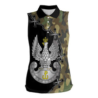 Poland Home Army Women Sleeveless Polo Shirt Armia Krajowa Military Eagle