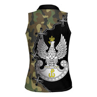 Poland Home Army Women Sleeveless Polo Shirt Armia Krajowa Military Eagle