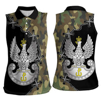 Poland Home Army Women Sleeveless Polo Shirt Armia Krajowa Military Eagle