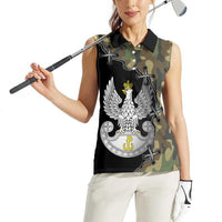 Poland Home Army Women Sleeveless Polo Shirt Armia Krajowa Military Eagle