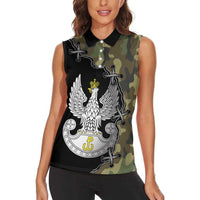 Poland Home Army Women Sleeveless Polo Shirt Armia Krajowa Military Eagle
