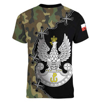 Poland Home Army Women V-Neck T-Shirt Armia Krajowa Military Eagle