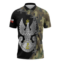 Poland Home Army Zipper Polo Shirt Armia Krajowa Military Eagle