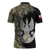 Poland Home Army Zipper Polo Shirt Armia Krajowa Military Eagle