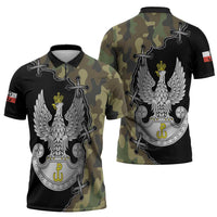 Poland Home Army Zipper Polo Shirt Armia Krajowa Military Eagle
