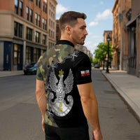 Poland Home Army Zipper Polo Shirt Armia Krajowa Military Eagle