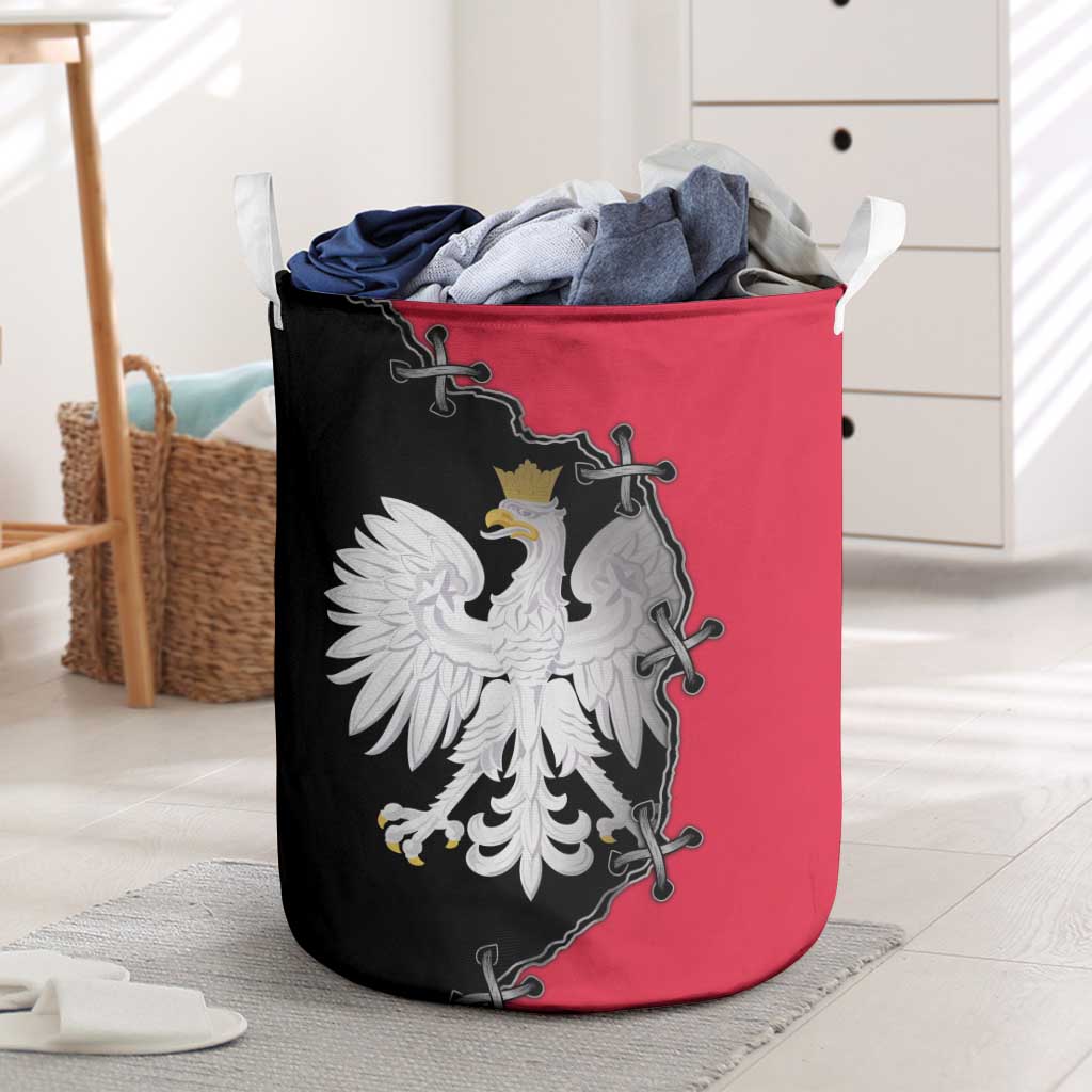 Poland White Eagle Laundry Basket Polish National Coat of Arms Design