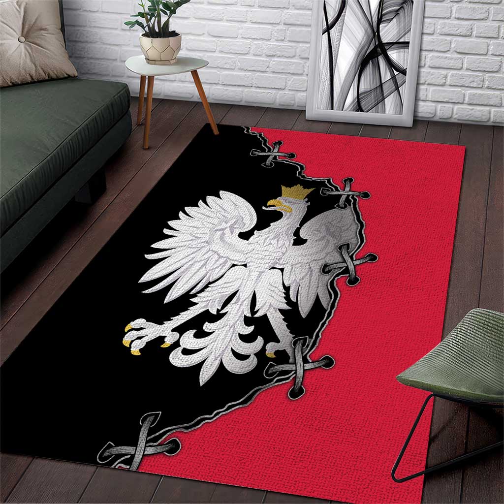 Poland White Eagle Area Rug Polish National Coat of Arms Design