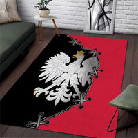 Poland White Eagle Area Rug Polish National Coat of Arms Design