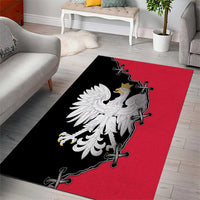 Poland White Eagle Area Rug Polish National Coat of Arms Design