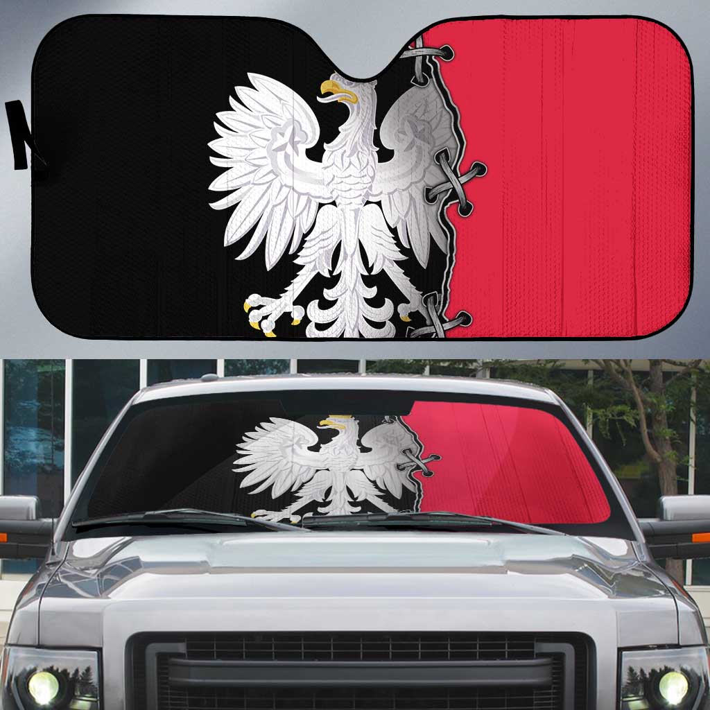 Poland White Eagle Auto Sun Shade Polish National Coat of Arms Design