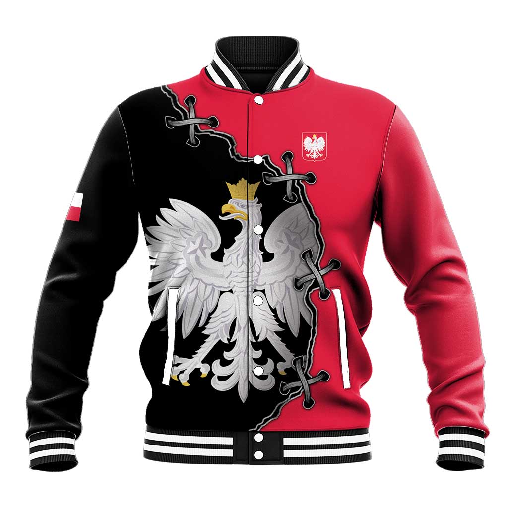 Poland White Eagle Baseball Jacket Polish National Coat of Arms Design
