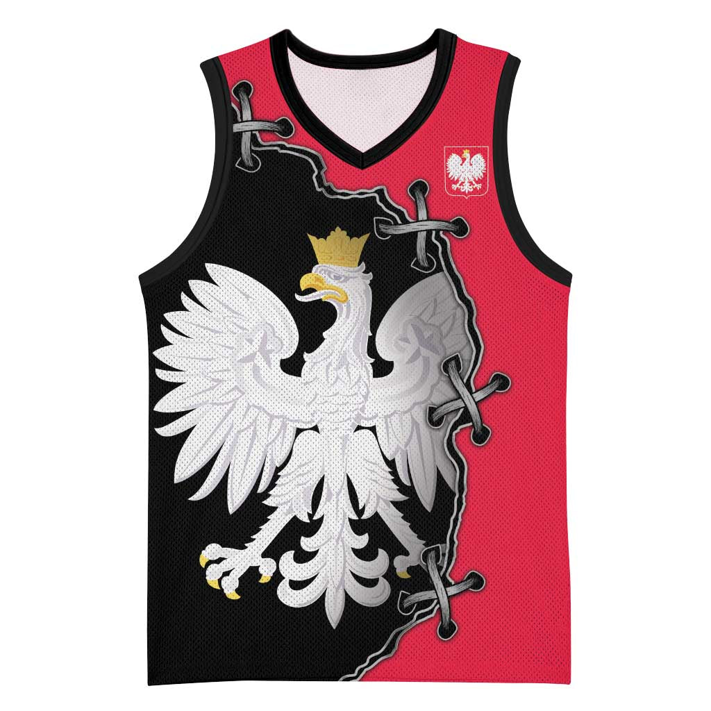 Poland White Eagle Basketball Jersey Polish National Coat of Arms Design