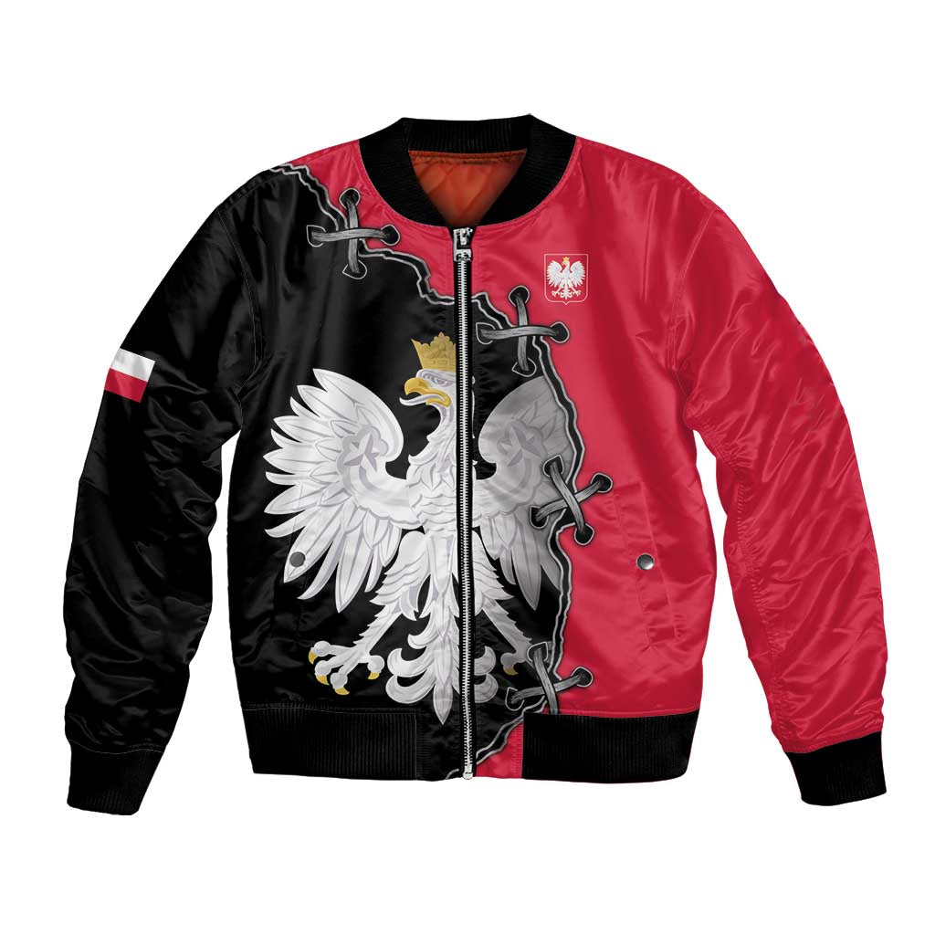 Poland White Eagle Bomber Jacket Polish National Coat of Arms Design
