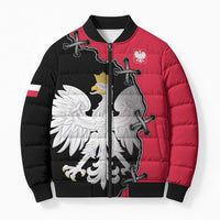 Poland White Eagle Bomber Puffer Jacket Polish National Coat of Arms Design